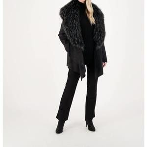 NEW GABBY ISABELLA faux fur trimmed jacket in black